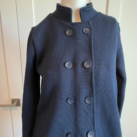 Holebrook Sweden Josefina Original Windproof Double Breasted Knit Jacket Navy S - Picture 2 of 16